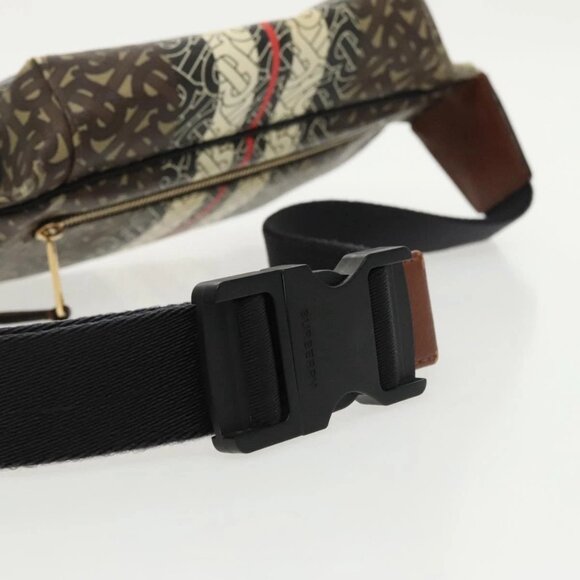 BURBERRY Body Bag PVC Leather Brown Gold Auth - Picture 6 of 16